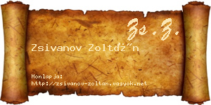 Zsivanov Zoltán névjegykártya